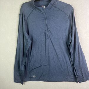 Travis Mathew Pullover Sweater Men Large Blue 1/4 Zip Stretch Lightweight Jacket